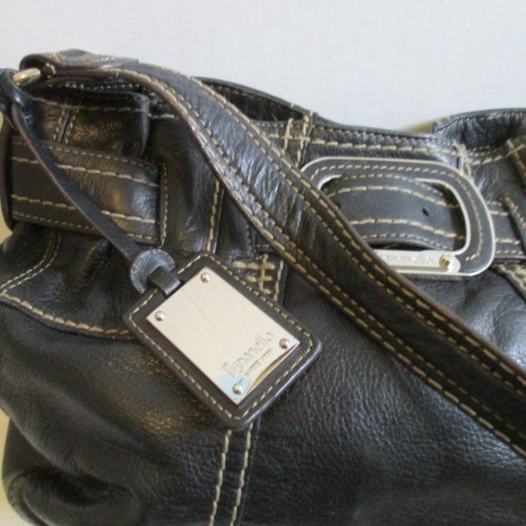 Tignanello Black Pebbled Leather HOBO Shoulder Bag - Picture 2 of 8